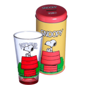 Copo com Cofre lata cofre Snoopy