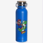 Garrafa Térmica Camp Super Mario 600ml em Inox e Bamboo