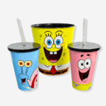 Kit Pipoca Almofada balde e copos bob Esponja
