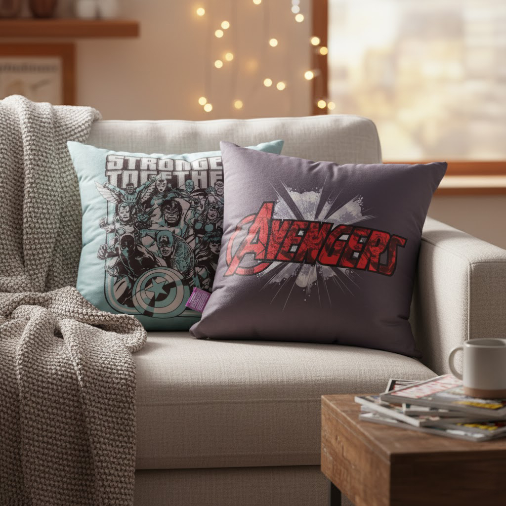 Almofada fibra veludo Avengers